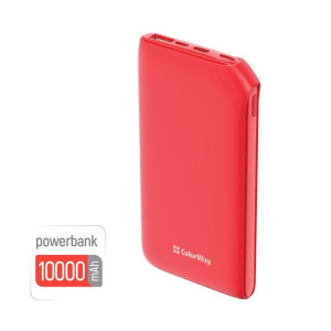 Універсальна мобільна батарея ColorWay Soft Touch 10000mAh Red (CW-PB100LPE3RD-PD) Універсальна мобільна батарея ColorWay Soft Touch 10000mAh Red (CW-PB100LPE3RD-PD)