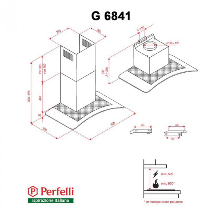 Витяжка Perfelli G 6841 W