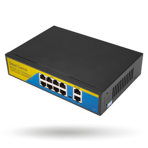 Комутатор сетевой POE GreenVision GV-008-D-08+2PG (LP9444) Комутатор сетевой POE GreenVision GV-008-D-08+2PG (LP9444)