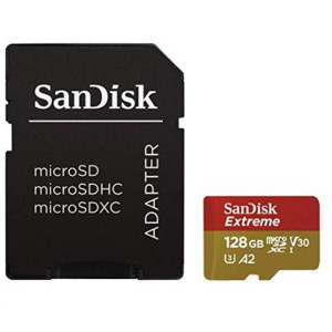 Карта памяти MicroSDXC 128GB UHS-I Class 10 SanDisk Extreme A2 R160/W90MB/s + SD-adapter (SDSQXA1-128G-GN6AA)