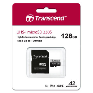 Карта пам`ятi MicroSDXC 128GB UHS-I/U3 Class 10 Transcend 330S R100/W85MB/s + SD-адаптер (TS128GUSD330S) Карта пам`ятi MicroSDXC 128GB UHS-I/U3 Class 10 Transcend 330S R100/W85MB/s + SD-адаптер (TS128GUSD330S)