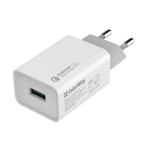 Сетевое зарядное устройство ColorWay QC3.0 (1USBx3A) White (CW-CHS013Q-WT) Сетевое зарядное устройство ColorWay QC3.0 (1USBx3A) White (CW-CHS013Q-WT)