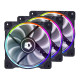 Вентилятор ID-Cooling ZF-12025-RGB Trio (3pcs Pack), 120x120x25мм, 4-pin PWM, черный