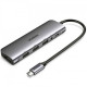 Концентратор USB Type-C Ugreen CM136 3xUSB 3.0+HDMI+3.5 мм, Gray (80132)