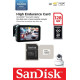 Карта пам`ятi MicroSDXC 128GB UHS-I/U3 Class 10 SanDisk High Endurance R100/W40MB/s + SD-adapter (SDSQQNR-128G-GN6IA)