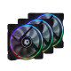 Вентилятор ID-Cooling ZF-12025-RGB Trio (3pcs Pack), 120x120x25мм, 4-pin PWM, черный