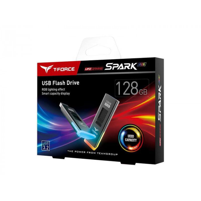 USB3.2 128GB Team T-Force Spark RGB Black (TSPARK3128GB01)