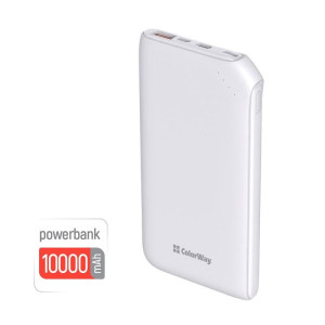 Універсальна мобільна батарея ColorWay Soft Touch 10000mAh White (CW-PB100LPE3WT-PD) Універсальна мобільна батарея ColorWay Soft Touch 10000mAh White (CW-PB100LPE3WT-PD)