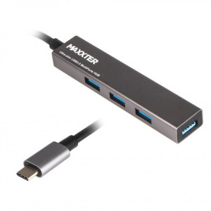 Концентратор USB Type-C Maxxter 4хUSB3.0 Dark Grey (HU3C-4P-02) Концентратор USB Type-C Maxxter 4хUSB3.0 Dark Grey (HU3C-4P-02)