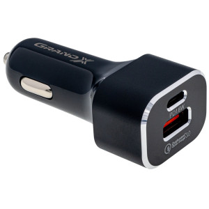 Автомобильное зарядное устройство для Grand-X (1хTypeC, 1хUSB3.1) PD 3.0, QС 3.0, AFC, FCP 36W Black (CH-29)