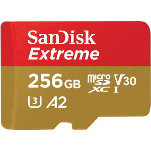 Карта памяти MicroSDXC 256GB C10 UHS-I SanDisk Extreme V30 U3 R190/W130MB/s + SD (SDSQXAV-256G-GN6MA) Карта памяти MicroSDXC 256GB C10 UHS-I SanDisk Extreme V30 U3 R190/W130MB/s + SD (SDSQXAV-256G-GN6MA)