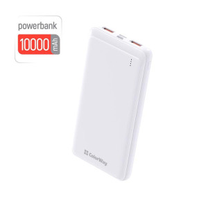 Универсальная мобильная батарея ColorWay Slim 10000mAh White (CW-PB100LPF2WT) Универсальная мобильная батарея ColorWay Slim 10000mAh White (CW-PB100LPF2WT)