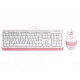 Комплект (клавіатура, миша) A4Tech F1010 White/Pink USB