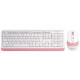 Комплект (клавиатура, мышь) беспроводной A4Tech FG1010 White/Pink USB