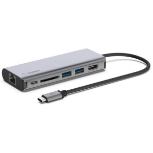 Концентратор USB Type-C Belkin 6in1 Multiport Dock Gray (AVC008BTSGY) Концентратор USB Type-C Belkin 6in1 Multiport Dock Gray (AVC008BTSGY)