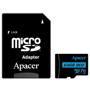 Карта пам`ятi MicroSDXC 64GB UHS-I/U3 Class 10 Apacer + SD adapter (AP64GMCSX10U7-R) Карта пам`ятi MicroSDXC 64GB UHS-I/U3 Class 10 Apacer + SD adapter (AP64GMCSX10U7-R)