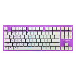 Клавиатура Hator Rockfall EVO TKL Optical ENG/UKR/RUS (HTK-633) Lilac USB Клавиатура Hator Rockfall EVO TKL Optical ENG/UKR/RUS (HTK-633) Lilac USB