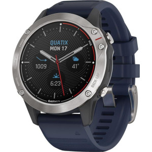 Смарт-годинник Garmin Quatix 6 Gray with Blue Band (010-02158-91) Смарт-годинник Garmin Quatix 6 Gray with Blue Band (010-02158-91)