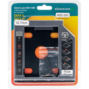 Адаптер Grand-X HDD 2.5" у відсік приводу ноутбука SATA/SATA3 (HDC-25C) Адаптер Grand-X HDD 2.5" у відсік приводу ноутбука SATA/SATA3 (HDC-25C)