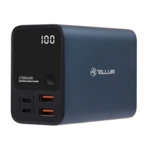 Универсальная мобильная батарея Tellur PD903 Ultra Pro 27000mAh Blue (TLL158391) Универсальная мобильная батарея Tellur PD903 Ultra Pro 27000mAh Blue (TLL158391)
