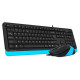 Комплект (клавиатура, мышка) A4Tech F1010 Black/Blue USB