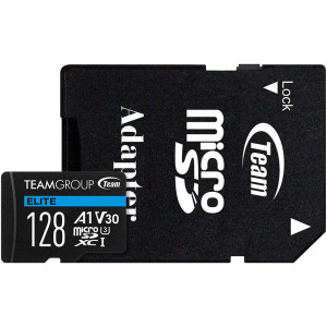 Карта пам`ятi MicroSDXC 128GB UHS-I/U3 Class 10 Team Elite + SD-адаптер (TEAUSDX128GIV30A103) Карта пам`ятi MicroSDXC 128GB UHS-I/U3 Class 10 Team Elite + SD-адаптер (TEAUSDX128GIV30A103)