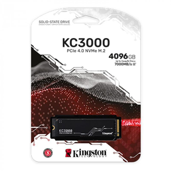 SSD 4096GB Kingston KC3000 M.2 2280 PCIe 4.0 x4 NVMe 3D TLC (SKC3000D/4096G)