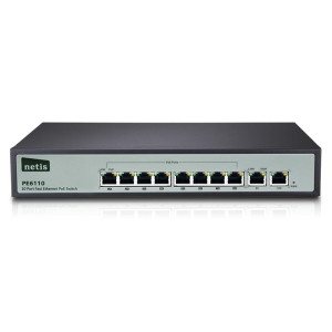 Коммутатор Netis PE6110 (2хFE,8xFE PoE+, 140W max) Коммутатор Netis PE6110 (2хFE,8xFE PoE+, 140W max)