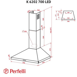 Вытяжка Perfelli K 6202 I 700 LED Вытяжка Perfelli K 6202 I 700 LED