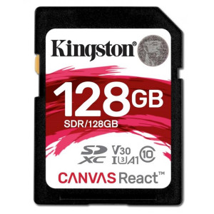 Карта пам`ятi SDXC 128GB UHS-I/U3 Class 10 Kingston Canvas React R100/W80MB/s (SDR/128GB)SDXC 128GB UHS-I/U3 Class 10 Карта пам`ятi SDXC 128GB UHS-I/U3 Class 10 Kingston Canvas React R100/W80MB/s (SDR/128GB)SDXC 128GB UHS-I/U3 Class 10