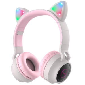 Bluetooth-гарнітура Hoco W27 Cat Ear Grey/Pink (W27GP) Bluetooth-гарнітура Hoco W27 Cat Ear Grey/Pink (W27GP)