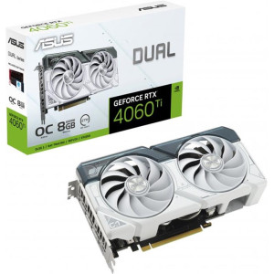 Видеокарта GF RTX 4060 Ti 8GB GDDR6 Dual OC White Asus (DUAL-RTX4060TI-O8G-WHITE) Видеокарта GF RTX 4060 Ti 8GB GDDR6 Dual OC White Asus (DUAL-RTX4060TI-O8G-WHITE)