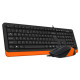 Комплект (клавиатура, мышка) A4Tech F1010 Black/Orange USB