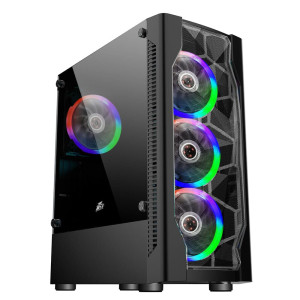 Корпус 1stPlayer D4-4R1-BK Color LED Black без БП Корпус 1stPlayer D4-4R1-BK Color LED Black без БП