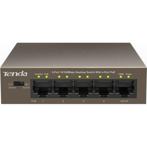 Комутатор TENDA TEF1105P-4-63W (1xFE+4xFE PoE, 58Вт max) Комутатор TENDA TEF1105P-4-63W (1xFE+4xFE PoE, 58Вт max)