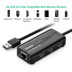 Концентратор USB 3.0 Ugreen 3xUSB 2.0+RJ45 1000M Ethernet, Black (20264)