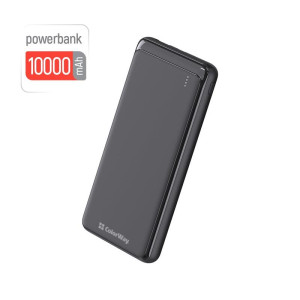 Универсальная мобильная батарея ColorWay Slim 10000mAh Black (CW-PB100LPF2BK) Универсальная мобильная батарея ColorWay Slim 10000mAh Black (CW-PB100LPF2BK)