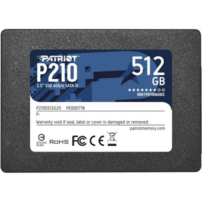 SSD 512GB Patriot P210 2.5" SATAIII TLC (P210S512G25)