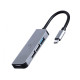 Концентратор USB Type-C Cablexpert 1xUSB3.0, 3хUSB2.0, металл, Grey (UHB-CM-U3P1U2P3-01)