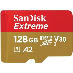 Карта памяти MicroSDXC 128GB C10 UHS-I SanDisk Extreme V30 U3 R190/W90MB/s + SD (SDSQXAA-128G-GN6MA) Карта памяти MicroSDXC 128GB C10 UHS-I SanDisk Extreme V30 U3 R190/W90MB/s + SD (SDSQXAA-128G-GN6MA)