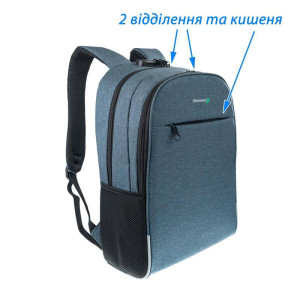 Рюкзак для ноутбуку Grand-X RS-425BL 15.6" Blue (кодовый замок) Рюкзак для ноутбуку Grand-X RS-425BL 15.6" Blue (кодовый замок)