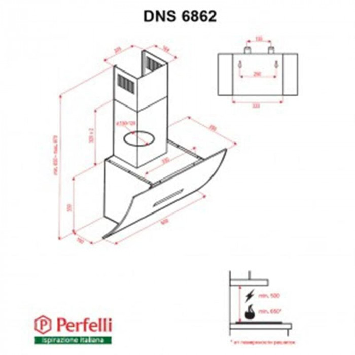 Вытяжка Perfelli DNS 6862 BL LED