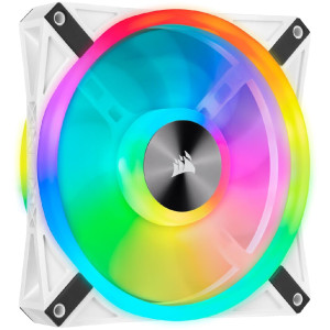 Вентилятор Corsair iCUE QL140 RGB (CO-9050105-WW), 140x140x25мм, 4-pin PWM, білий Вентилятор Corsair iCUE QL140 RGB (CO-9050105-WW), 140x140x25мм, 4-pin PWM, білий