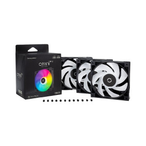 Вентилятор Tecware Omni P12 - 3-Fan Pack (Black) ARGB + PWM 120mm Fans (TWAC-OMP12-3BK), 120x120x25мм, 3-pin, чорний з білим Вентилятор Tecware Omni P12 - 3-Fan Pack (Black) ARGB + PWM 120mm Fans (TWAC-OMP12-3BK), 120x120x25мм, 3-pin, чорний з білим