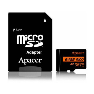 Карта пам`ятi MicroSDXC 64GB UHS-I/U3 Class 10 Apacer (AP64GMCSX10U8-R) + SD адаптер Карта пам`ятi MicroSDXC 64GB UHS-I/U3 Class 10 Apacer (AP64GMCSX10U8-R) + SD адаптер