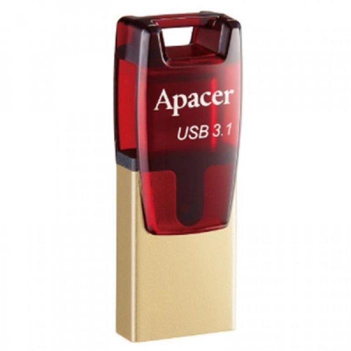 Флеш-накопичувач USB3.1 Type-C 32GB Apacer AH180 Red (AP32GAH180R-1)