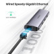 Концентратор USB Type-C Ugreen 3xUSB 3.0+RJ45 1000M Ethernet, Gray (60718)