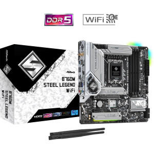 Материнская плата ASRock B760M Steel Legend WiFi Socket 1700 Материнская плата ASRock B760M Steel Legend WiFi Socket 1700