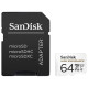 Карта памяти MicroSDXC 64GB UHS-I/U3 Class 10 SanDisk High Endurance R100/W40MB/s + SD-adapter (SDSQQNR-064G-GN6IA)