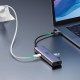 Концентратор USB Type-C Ugreen CM512 2xUSB 3.0 + HDMI + RJ45 1000M Ethernet + Cardreader, Gray (60515)